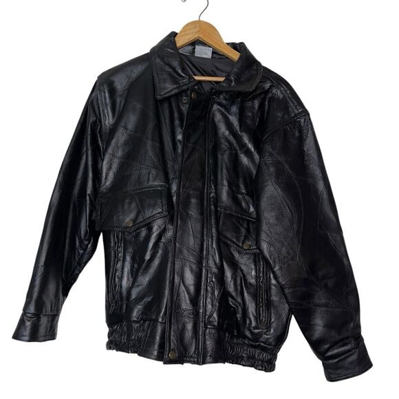 Vintage 90's Flight Path Leather Motorcycle Jacket Small Black - Picture 16 of 16